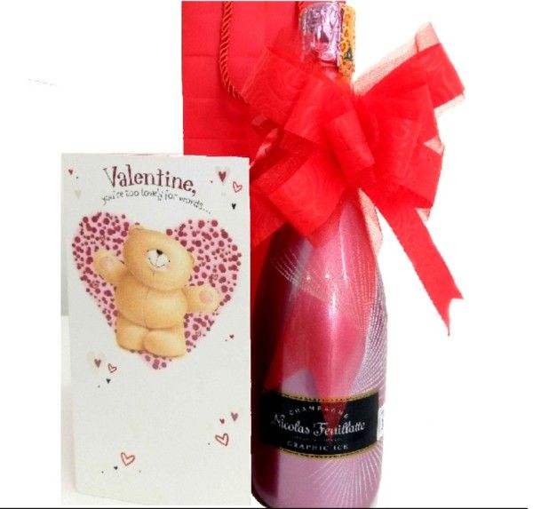Nicolas Feuillatte Graphic Ice Rose Valentines Gift Bag